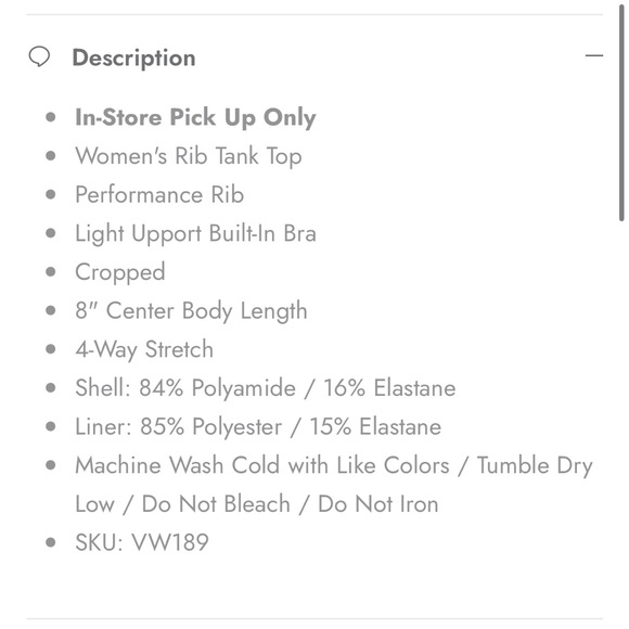 Vuori Ribbed Crop Tank Top - Picture 7 of 7